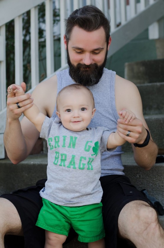 Daddy playing with Finn on the front stairs one spring evening. Finn loves his daddy time!