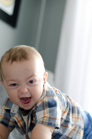 Miles - 9 Months Baby Photo - Making a silly yelling face