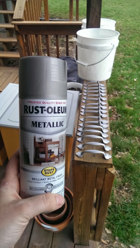 The spray paint I used. Rustoleum Brushed Nickel ...