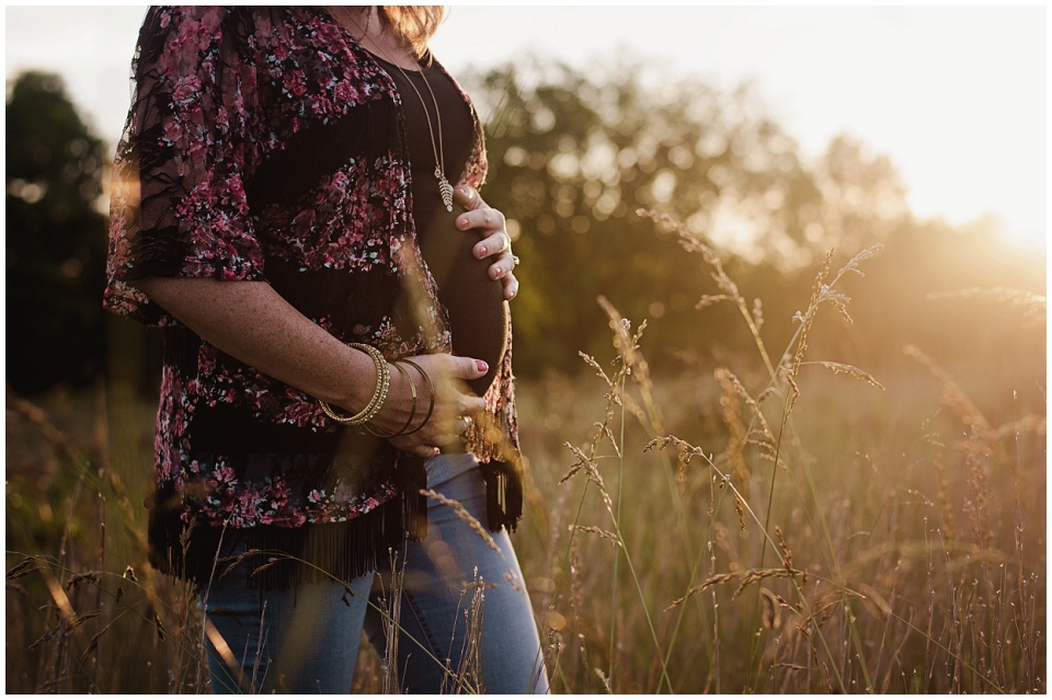 Close Up Belly Golden Hour Maternity Photo