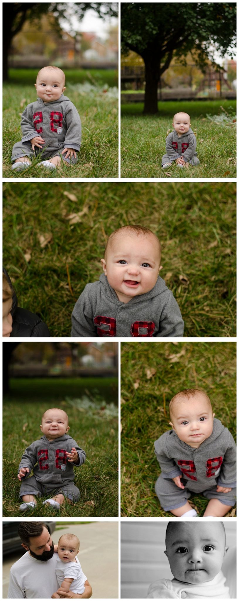 Finn's official 6 month photos  - Outside in the fall