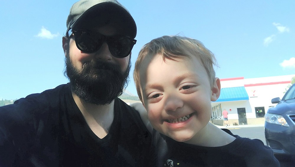 A selfie of Miles with dad